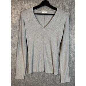 Rag & Bone Womens Gray Soft Stretch V Neck Sweater Lightweight - Medium